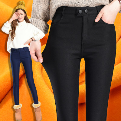 婧雅丫2016冬季加绒打底裤外穿长裤新款加厚