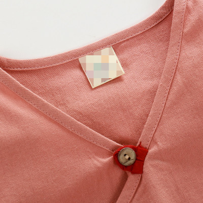 春之北纬 夏季童装儿童衬衫复古短袖唐装 宝宝