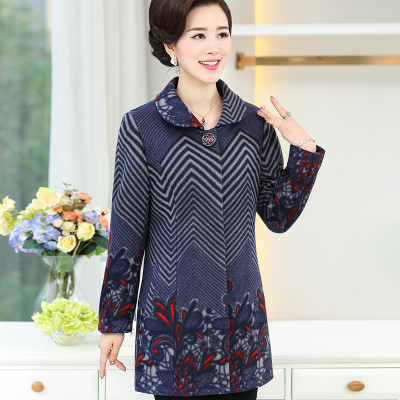 乾甲天 中年妈妈装毛呢外套新款大码冬装女中