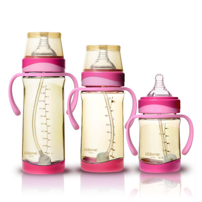 亲亲我新生婴儿PPSU240ML感温奶瓶宽口塑料