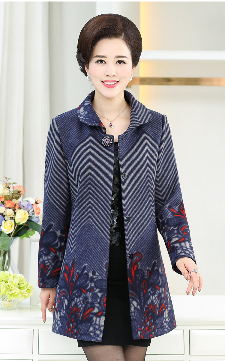 乾甲天 中年妈妈装毛呢外套新款大码冬装女中