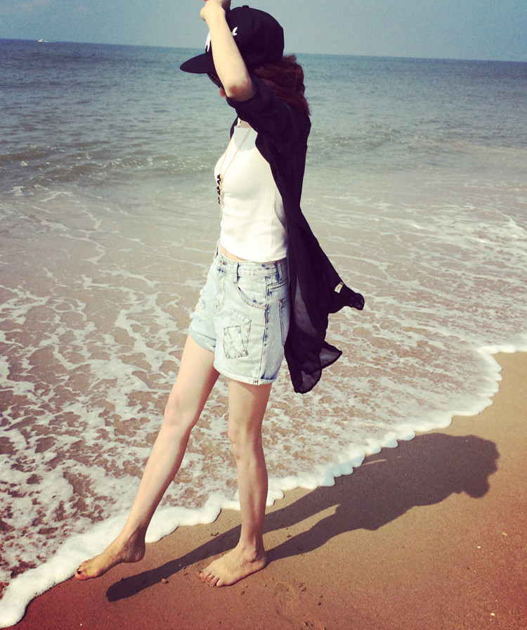 Zeyubird防晒衣 女夏韩版中长款雪纺衫七分袖开