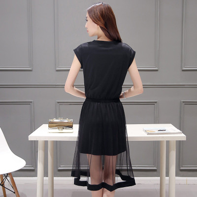 云水心毛菇小象网纱中长款裙 黑色 XL【价格,正