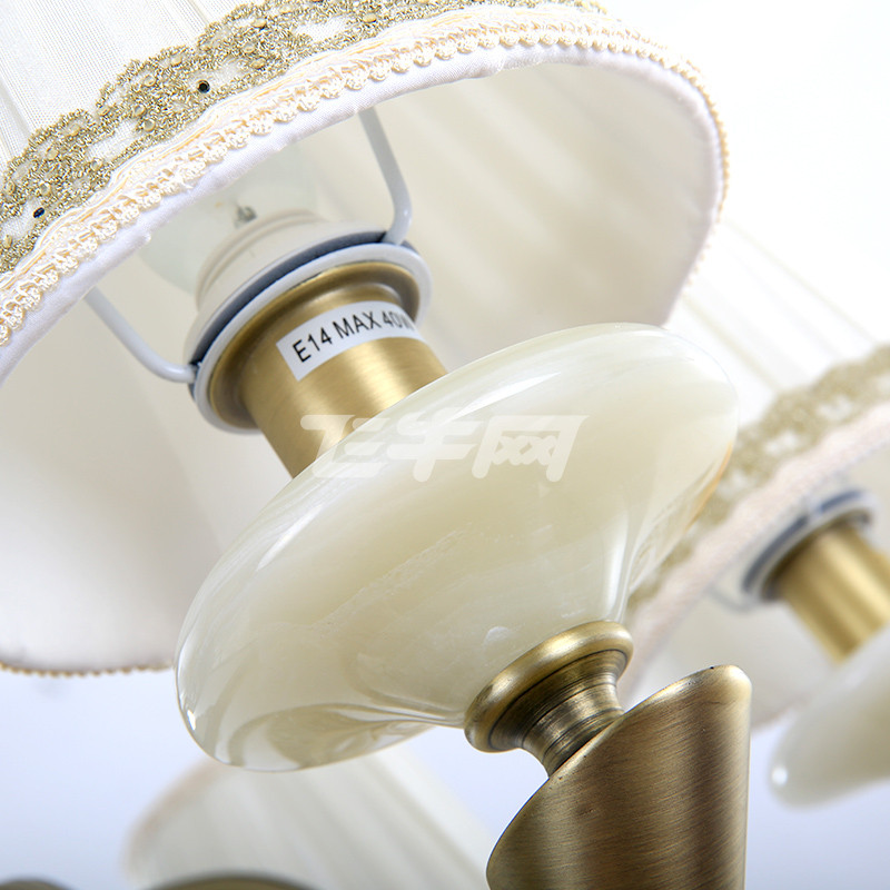 美吉特美式铁艺吊灯 古铜色客厅吊灯 卧室餐厅吊灯 欧式玉石宜家吊灯