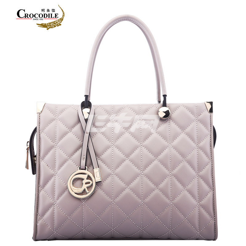 crocodile/鳄鱼恤秋冬新款女包时尚单肩包斜挎包杀手包棱格女包
