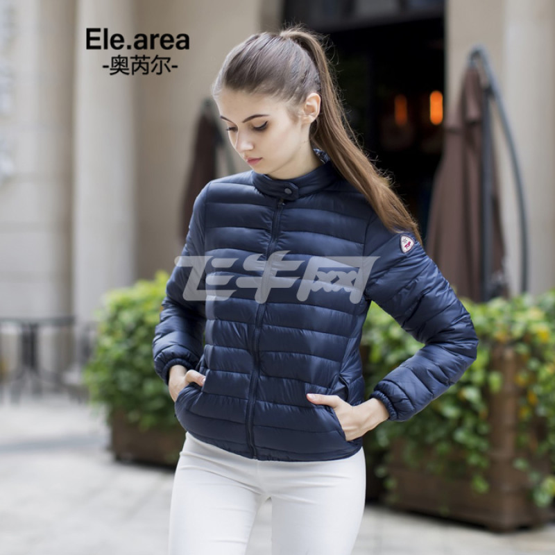 奥芮尔 2015 秋冬新款 韩版时尚百搭款常规款修身立领轻薄羽绒服女款