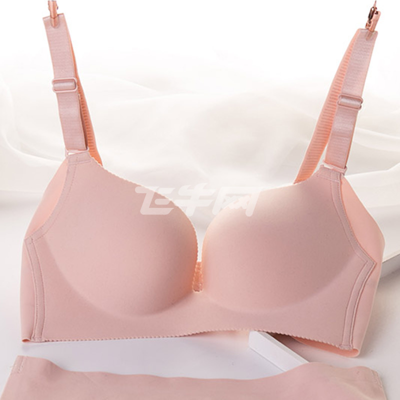 梦娜品彩一片式u型美背无痕调整型内衣透气孔无钢圈侧收聚拢文胸