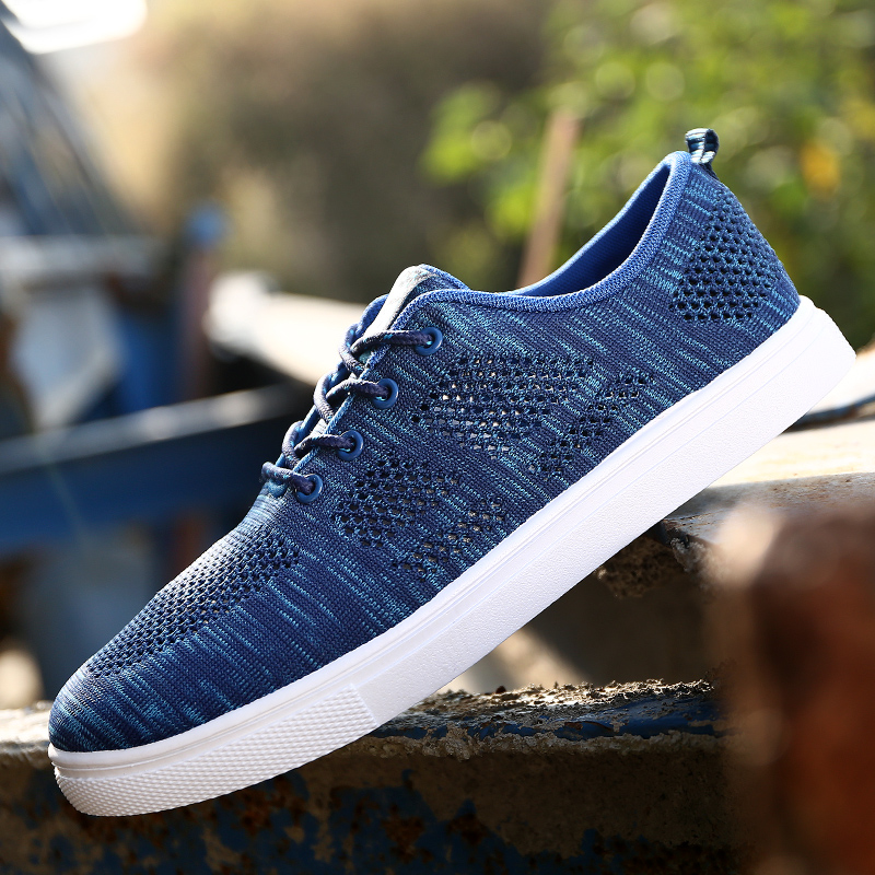 纽百伦运动 飞织休闲男鞋子男士防滑帆布鞋学生低帮运动跑步鞋886