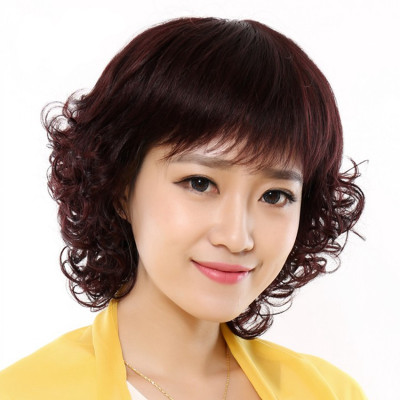 小苏妞假发 中老年假发女士假发 女 短发 短卷发妈妈头假发套 整顶