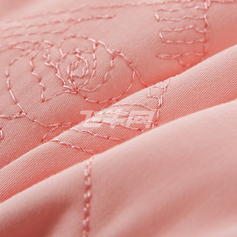 天怡 透气舒适羽丝绒枕可水洗立体枕芯 粉玉色