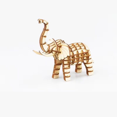 若态动物3d立体木质拼图 - 大象