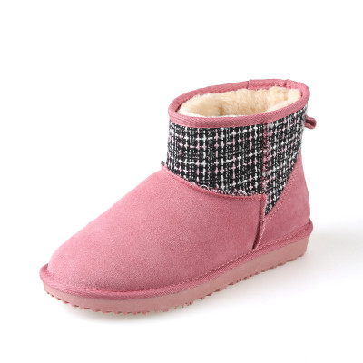 蜜娅莉miyayami雪地靴冬季女款牛绒毛线低筒雪地靴铝箔保暖短靴700882