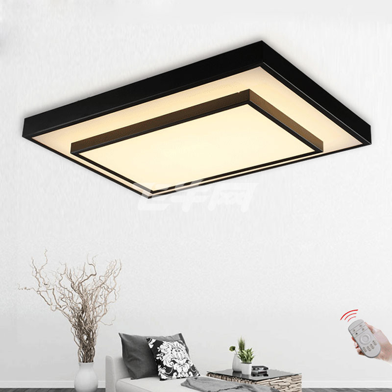 美吉特超薄led吸顶灯长方形正方形家用大客厅灯具黑白色简约现代正