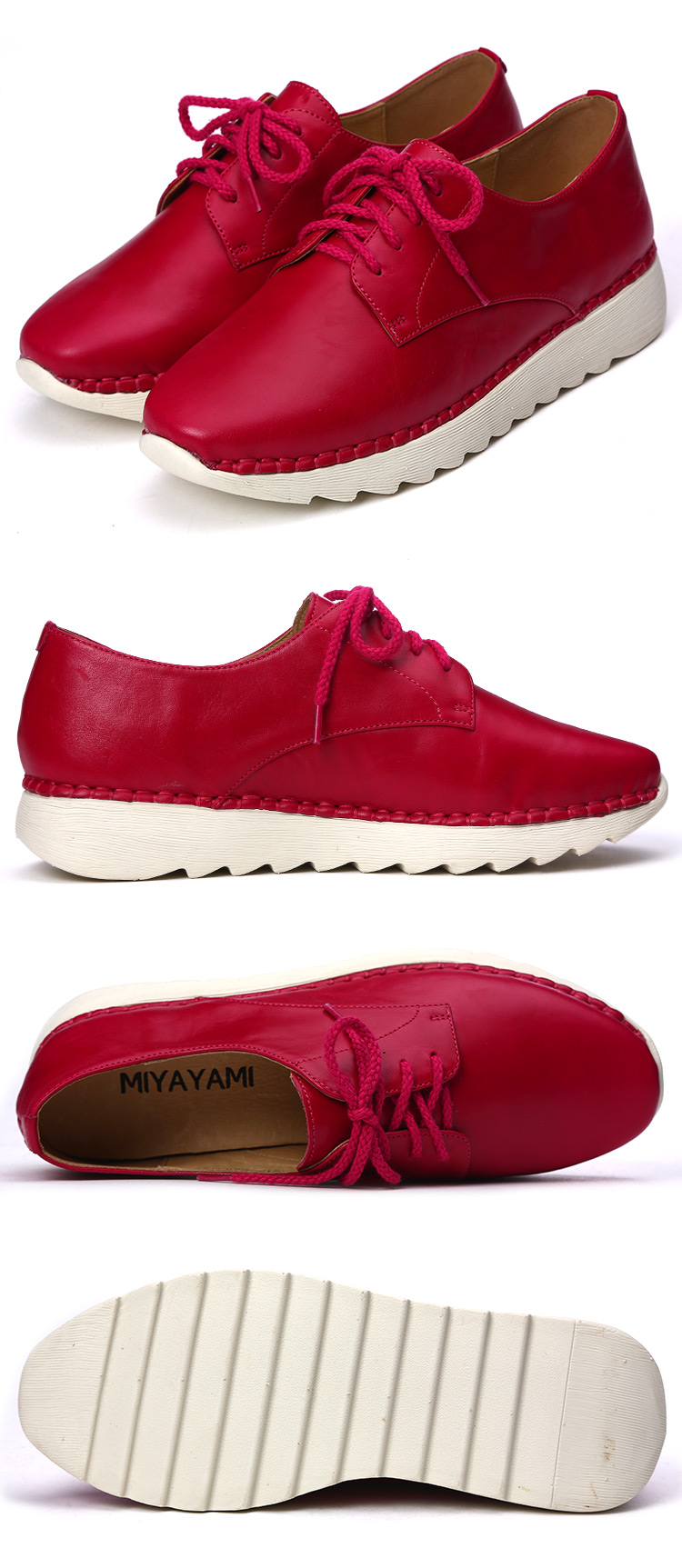 蜜娅莉miyayami牛皮轻便系带脚床鞋女式休闲鞋700810