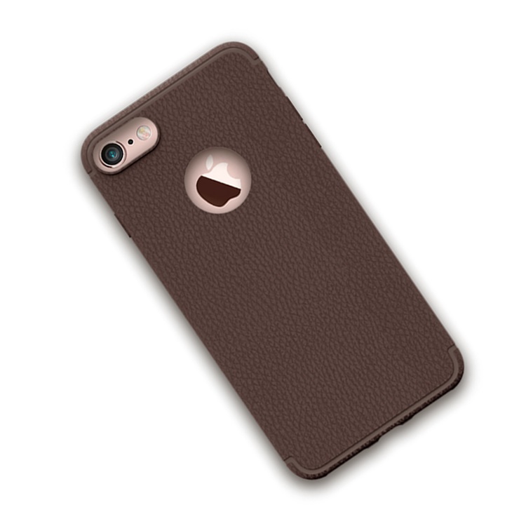 5英寸苹果手机套保护套防震抗摔7plus外壳轻薄软 棕色